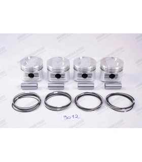 Set of original forged pistons Ø76.7mm with segments and pins - R1 / R2 / R3 - 1