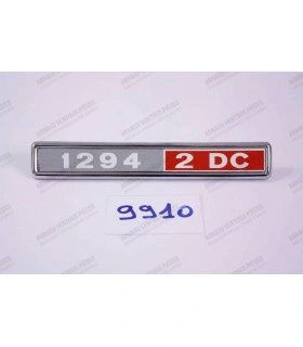 Rectangular chrome logo "1294 DC" for Rallye 2 - 1