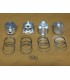 Jeu de 4 pistons forgés avec segments et axes (Ø14mm) - Ø 60mm - R1093 (904cc) - 1