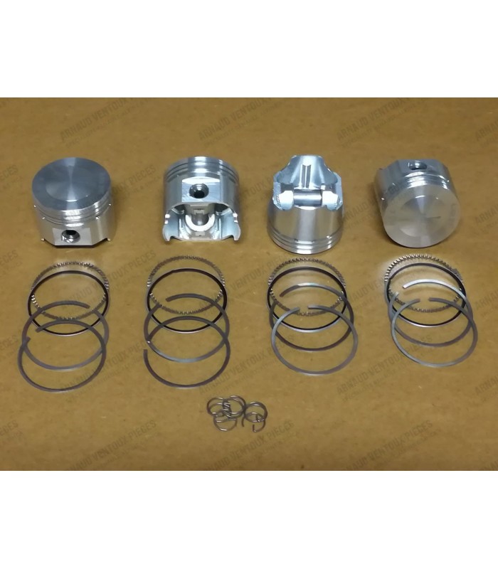 Set of 4 forged pistons with rings and pins (Ø14mm) - Ø 60mm - R1093 (904cc) - 1