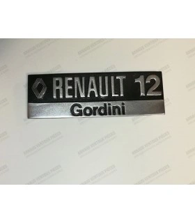 plaquette Renault 12 Gordini capot arrière - 1