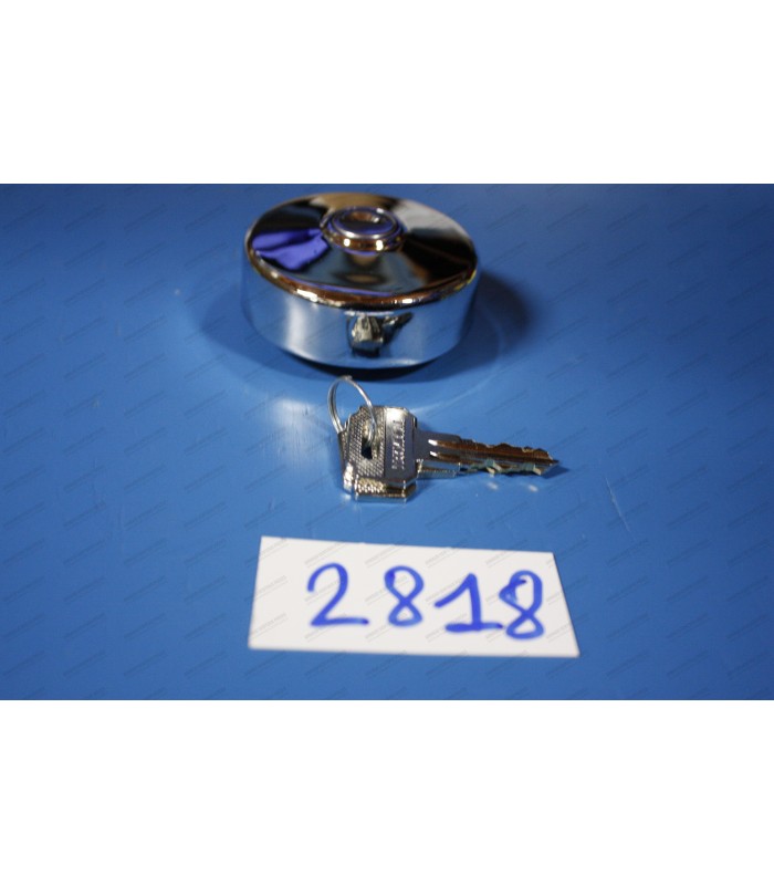 1/4 turn fuel tank cap with keys (chrome steel) - 1