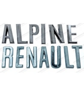 Lettre plastique détachées "Renault Alpine" chromée capot AR - A310.4 - 1