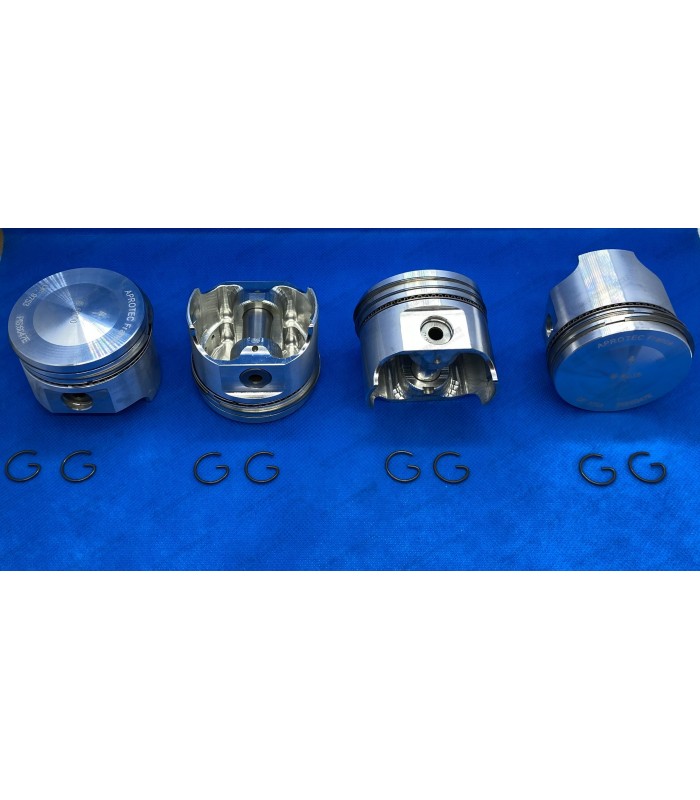 Set of 4 forged pistons with rings and pins (Ø14mm) - Ø 60mm - R1093 (904cc) - 2