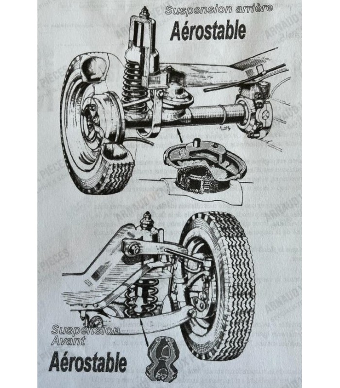 Pair of rear "aerostable suspension" shock absorbers - Dauphine and Ondine from 10/1960 to 05/1964 (Dauphine Gordini included) -