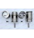 Set of 4 Ø65mm liners and pistons with segments and pins (complete set) - R5.TL after 1972 (956cc engine, Type 689.10) - 1