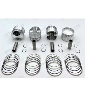 Jeu de 4 pistons forgés Ø 75.7mm avec segments & axes - Jeu complet - 1