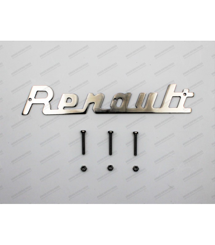 Sigle en italique "Renault" - Capot Arrière (Inox poli) - 1