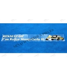 "Renault ELF - 1st in Rallye Monte-Carlo 81" sticker for rear window - 1