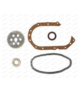 Kit de distribution avec chaîne, 2 pignons, joint de carter liège & joint spi - 1