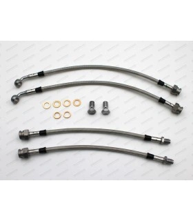 kit of 4 "Goodridge" aviation brake hoses (stainless steel braided) - Mounting large front brake and small rear brake - 1