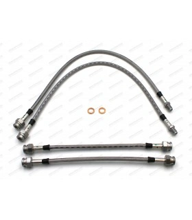 kit of 4 "Goodridge" aviation brake hoses (stainless steel braided) Front and Rear - 4L (From 1982 to 1993) - 1