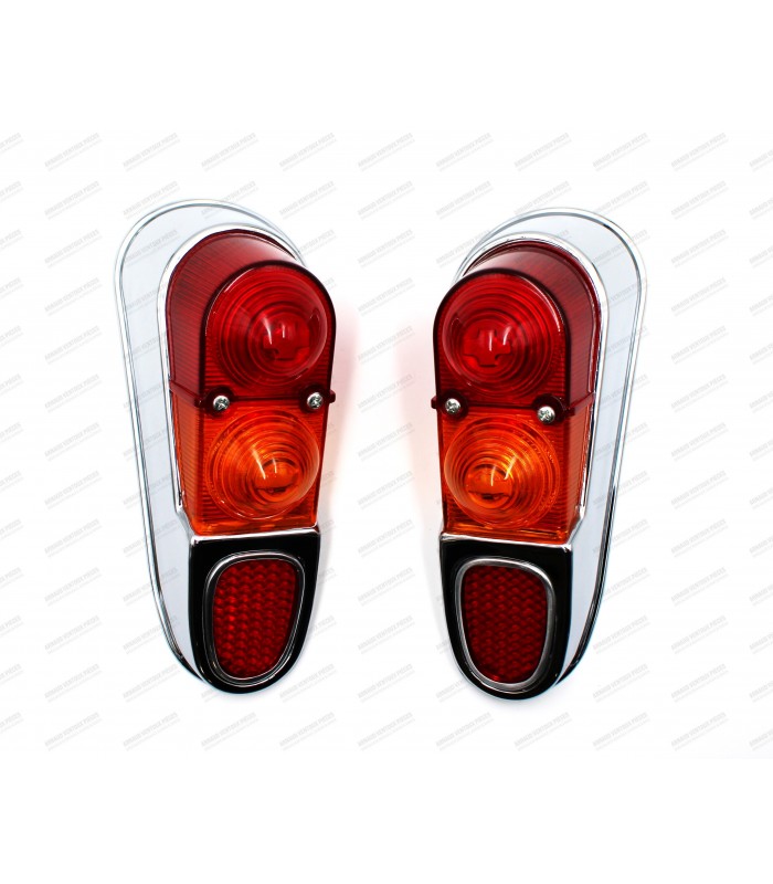 Pair of chrome rear lights with seal - A110 cabriolet and 4L - 3