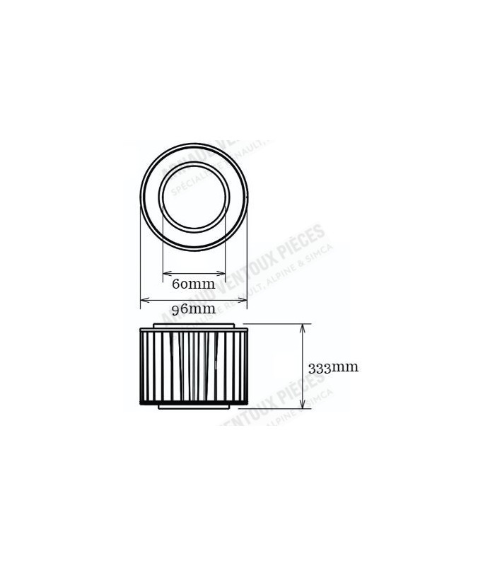 Filtre à air Green (Lavable) - R8G / A110 (Moteur 1300cc) - réf 0870405100 - 2