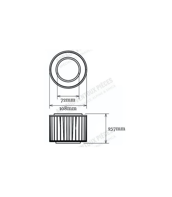 Green washable air filter - R5 Turbo "Tour de Corse"