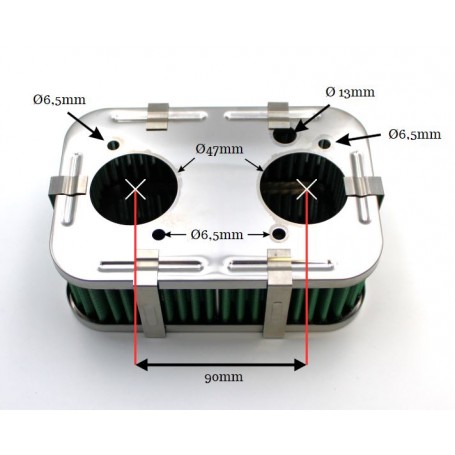 Filtre à air Green lavable pour boite à air 40 DCOE (épaisseur 45 mm)