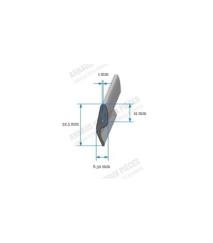 Front trunk seal (4 meters) - Simca 1000 (All models) / CG - ref 23698V