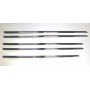 Kit of x5 side strips (Exterior) in polished aluminum with fixing clips (x24pcs) - 4CV (All models)